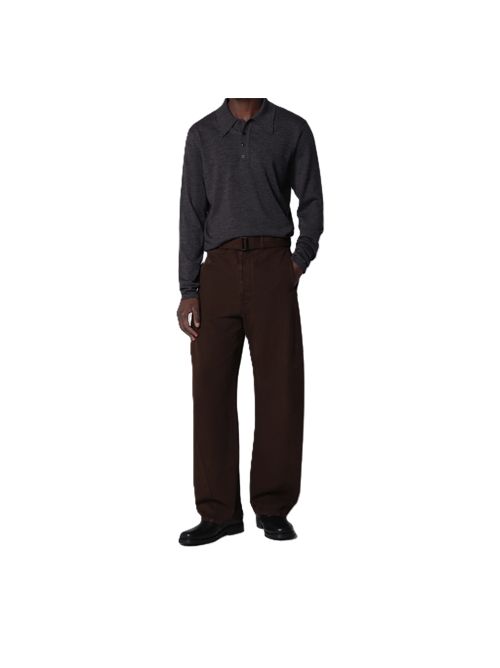 Polo a maniche lunghe in lana Lemaire | TS0031LK1072BK992 CARBON